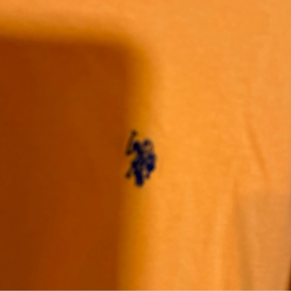 US Polo Assn Mens Henley Shirt Short Sleeve Pullover Logo Cotton XXL Orange - Picture 4 of 8